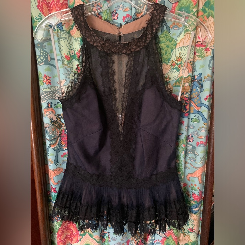 Marchesa Notte lace top
